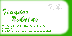 tivadar mikulas business card